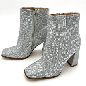 Chase + Chloe Boots Size 7 Silver Rhinestone Diamond Nordstrom Taylor Swift